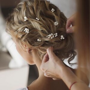 bride hair decorations pearl wedding hairpins