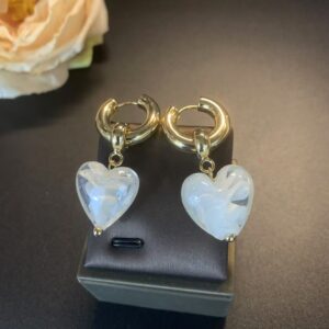 Gold Tone Heart Hoop Earrings